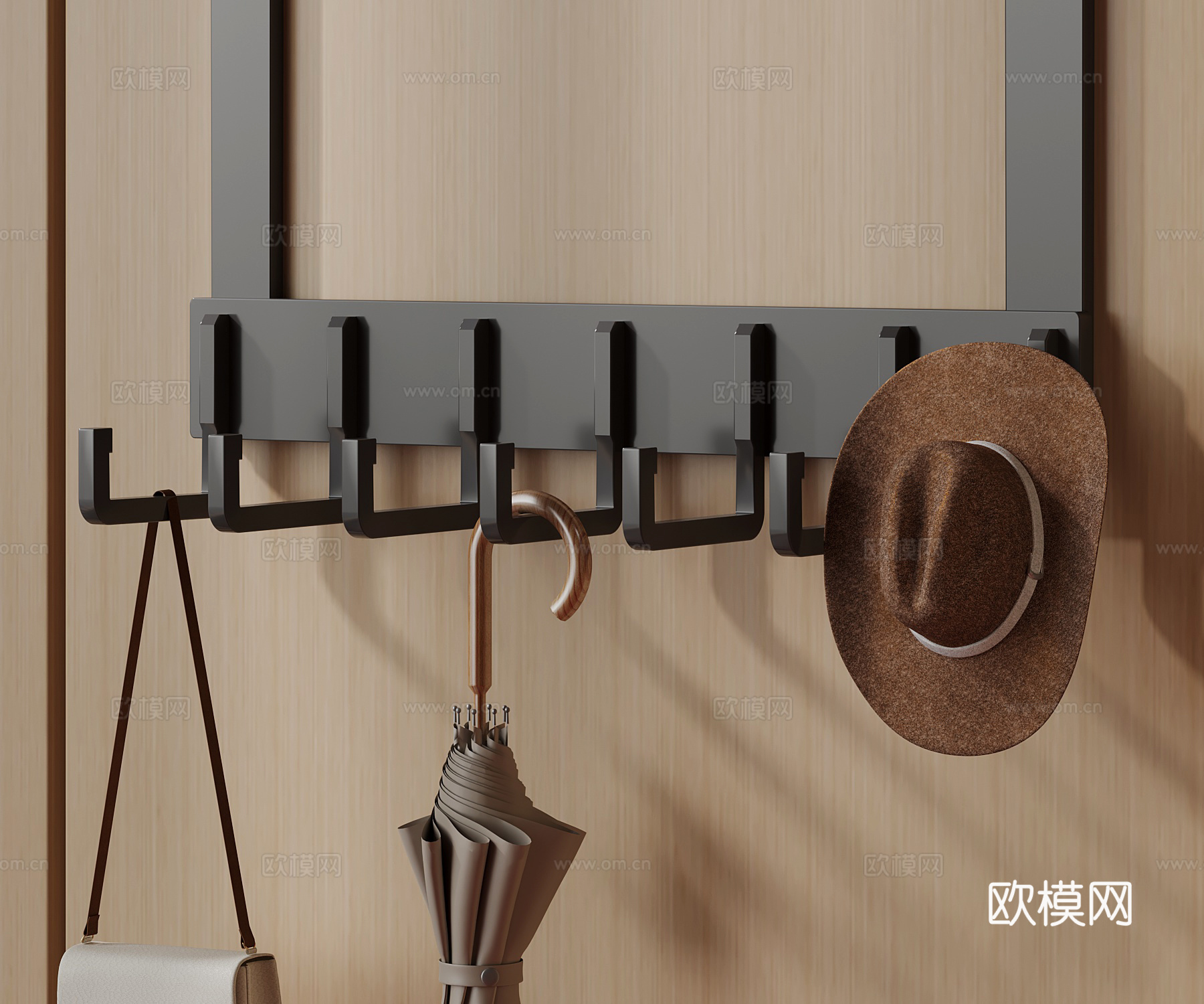 现代挂钩 门后挂钩su模型