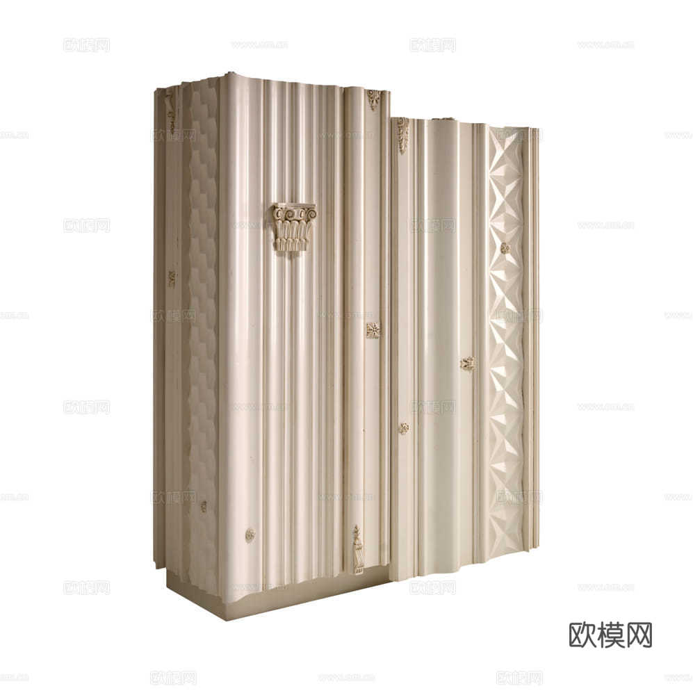 复古北欧欧式衣柜su模型