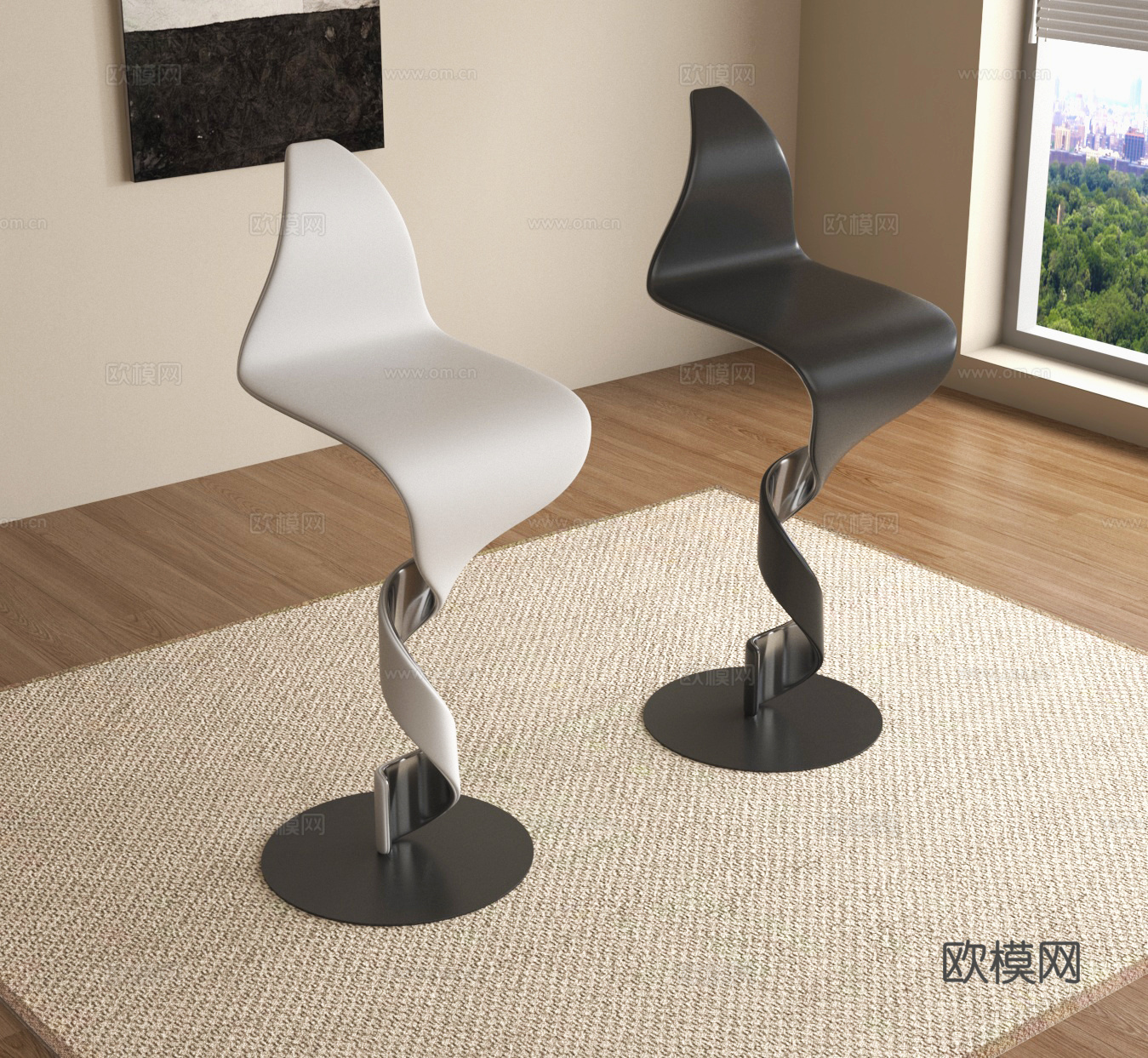 高脚椅 吧台椅3d模型