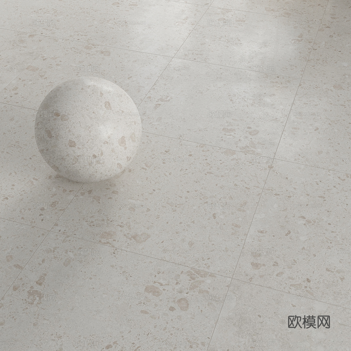 现代茶几水磨石 瓷砖 PU石材3d模型