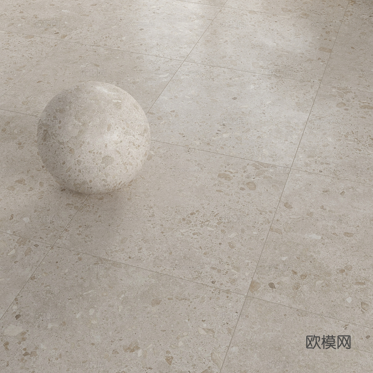 现代茶几水磨石 瓷砖 PU石材3d模型