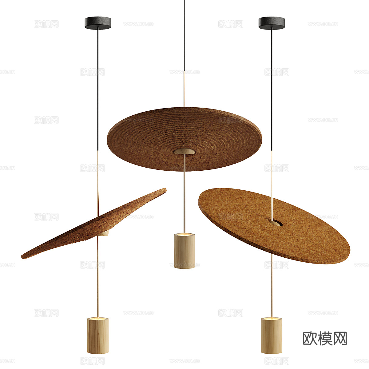 新中式轻奢藤编装饰小吊灯3d模型