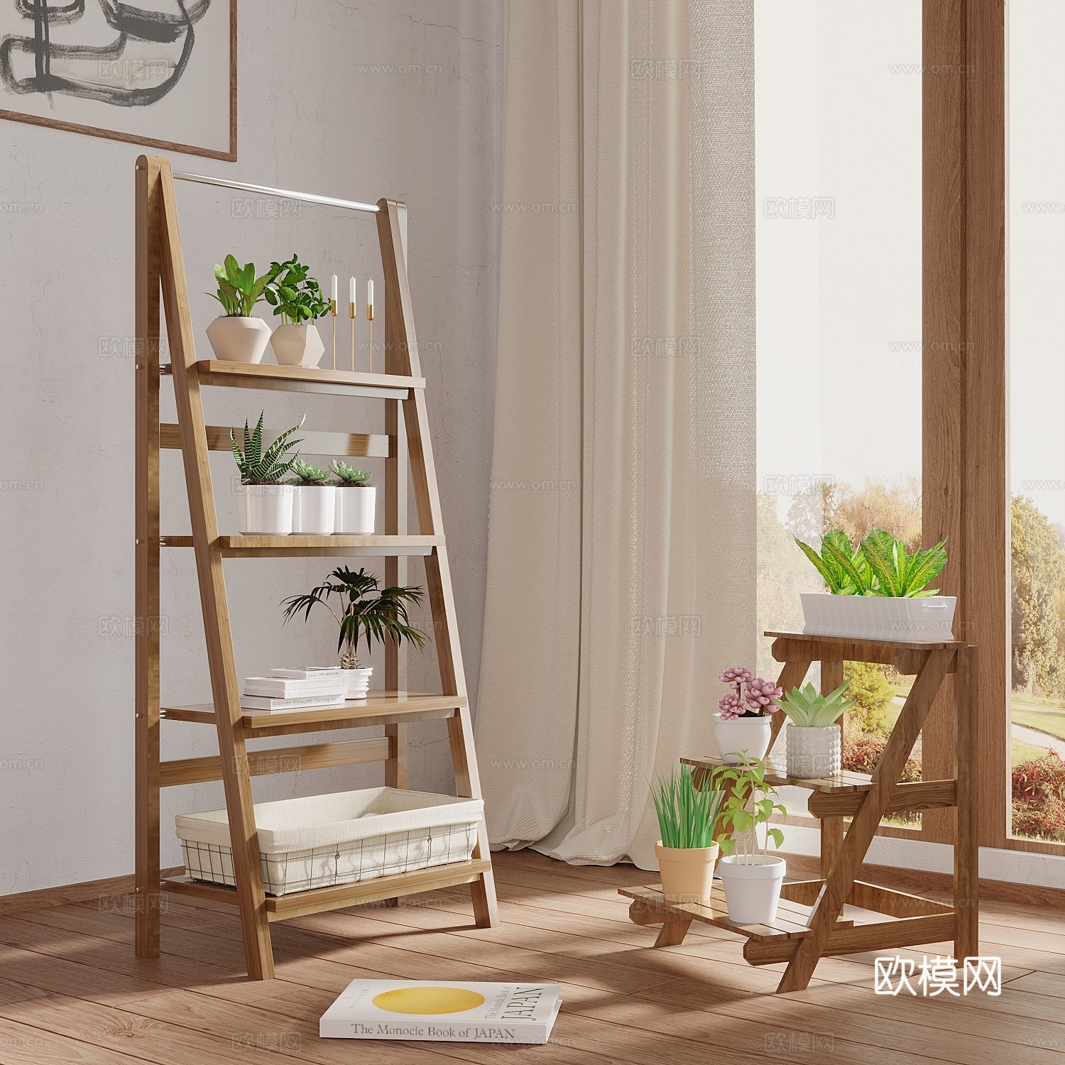 花架 现代花架 植物 盆栽 绿植3d模型