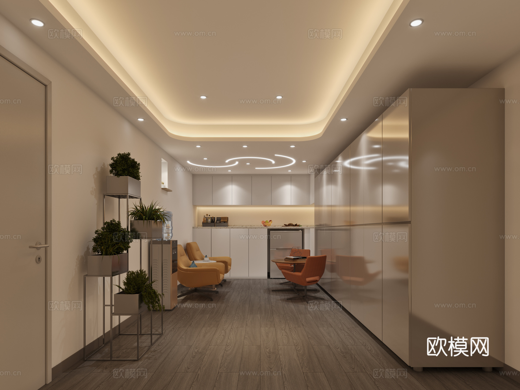 现代公司水吧休闲区3d模型