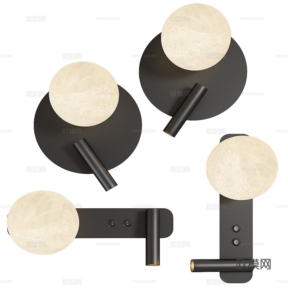 现代意式极简装饰壁灯3d模型