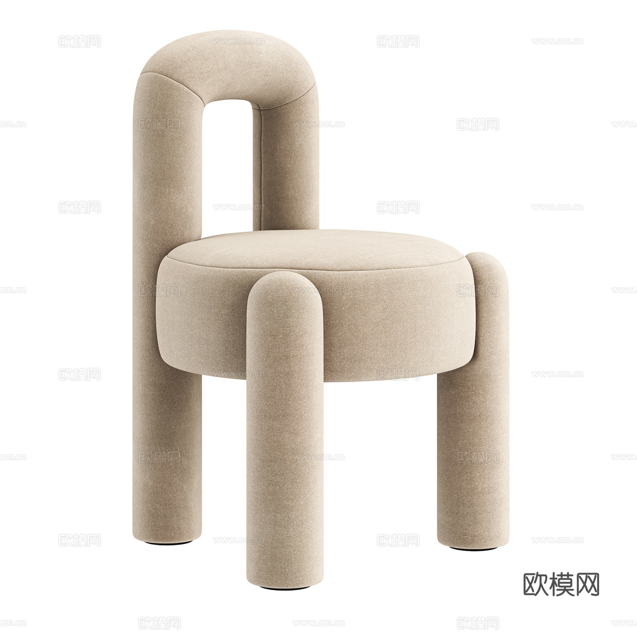 Dooq 简约单椅 布艺单椅 餐椅 书椅 布椅3d模型