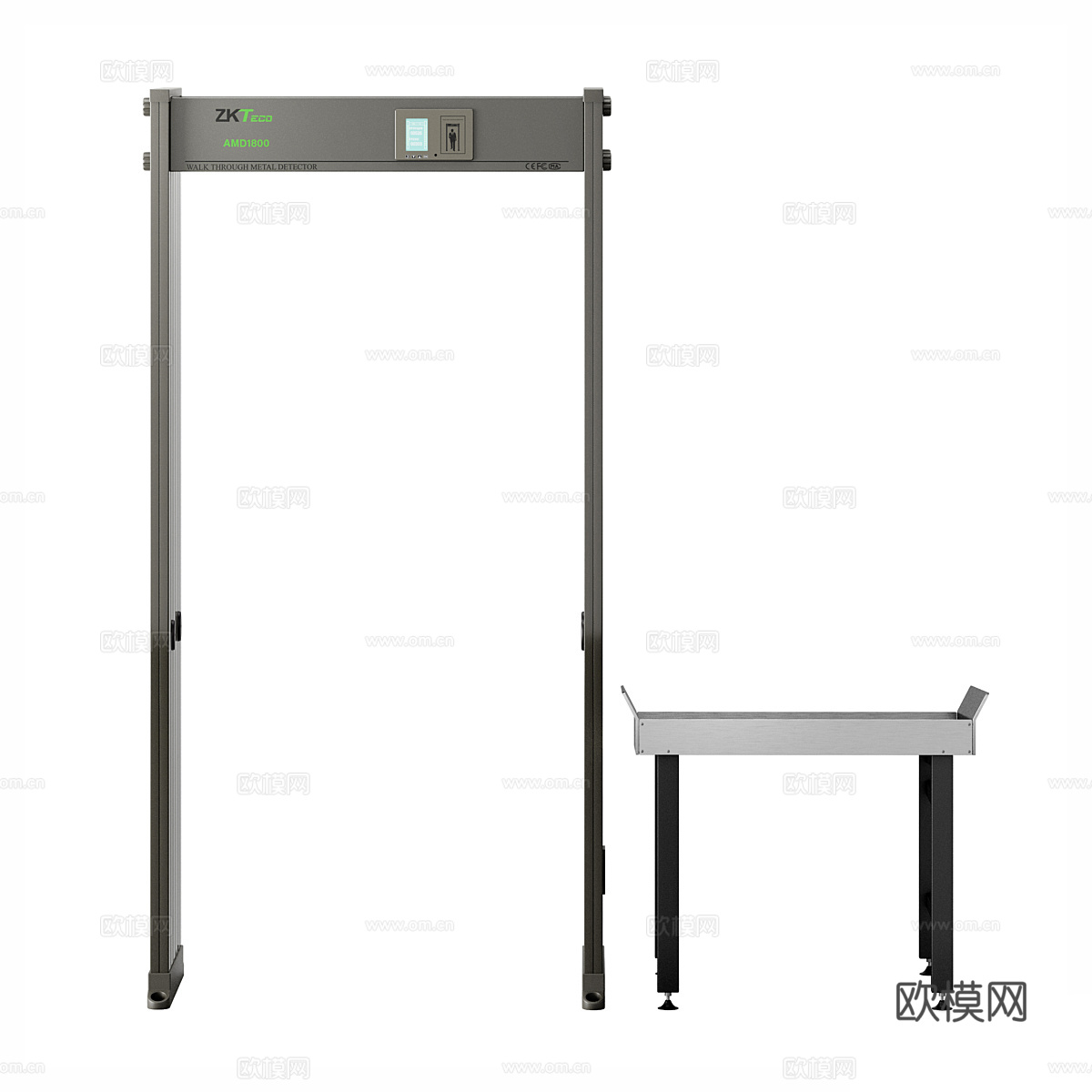 现代步入式金属检测机 安检3d模型