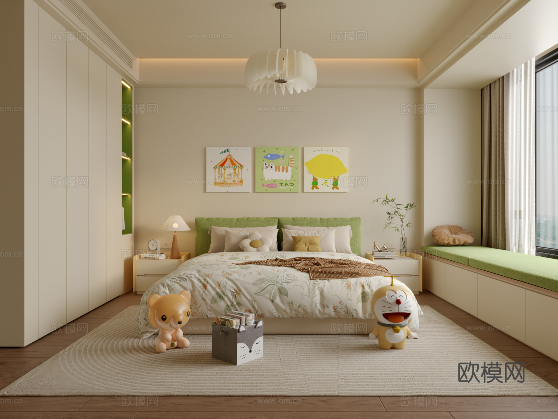 现代多巴胺儿童房3d模型