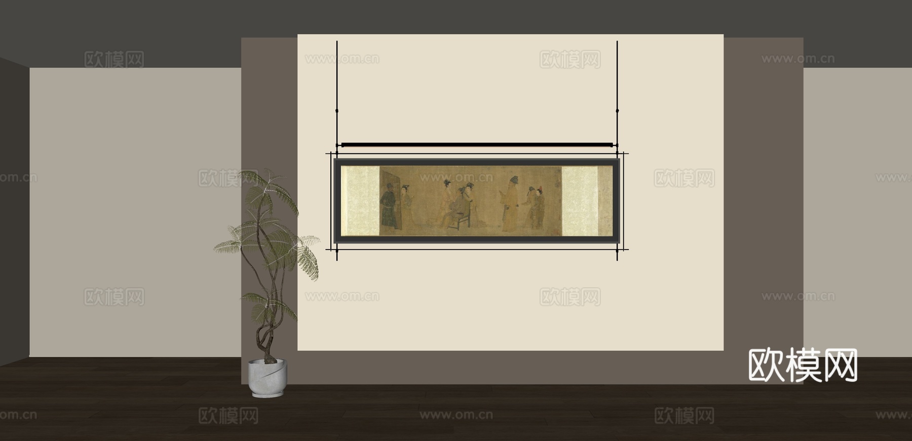 宋氏装饰画 新中式装饰画su模型