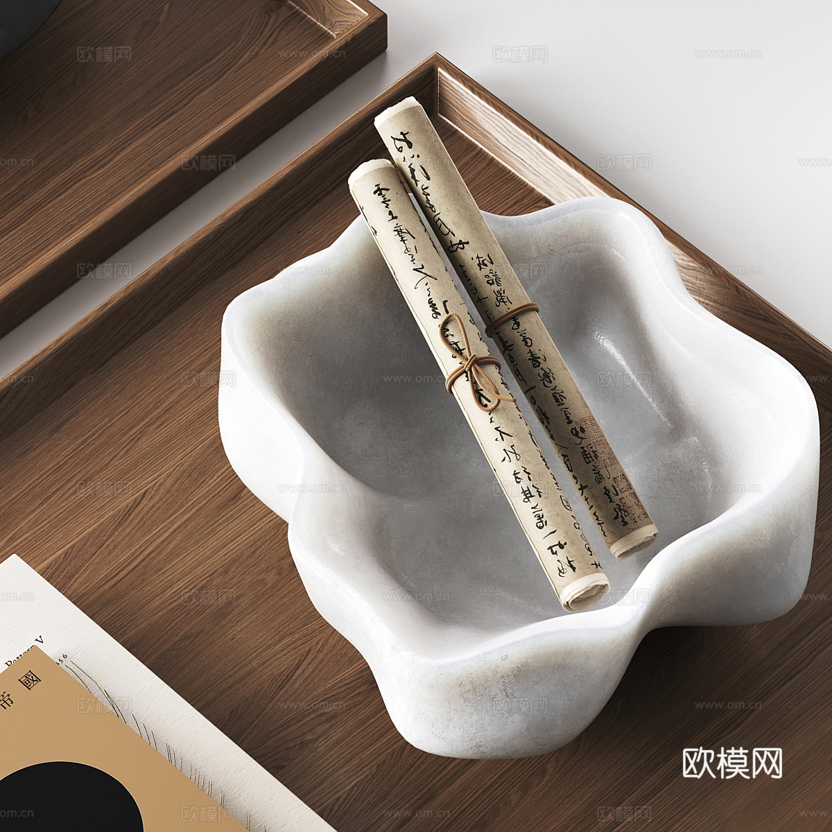 新中式茶具 茶壶 茶杯 茶盘3d模型