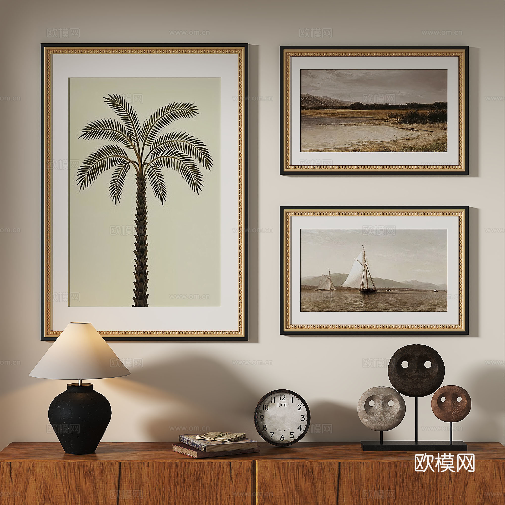 法式，复古，轻奢，油画，现代，手绘，简约，装饰画免费3d模型