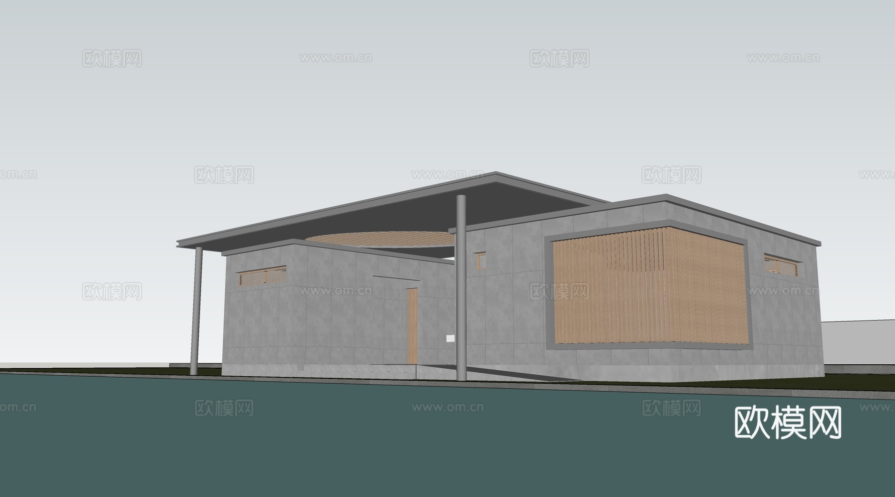 现代公厕建筑 厕所建筑 旅游厕所 公共卫生间su模型