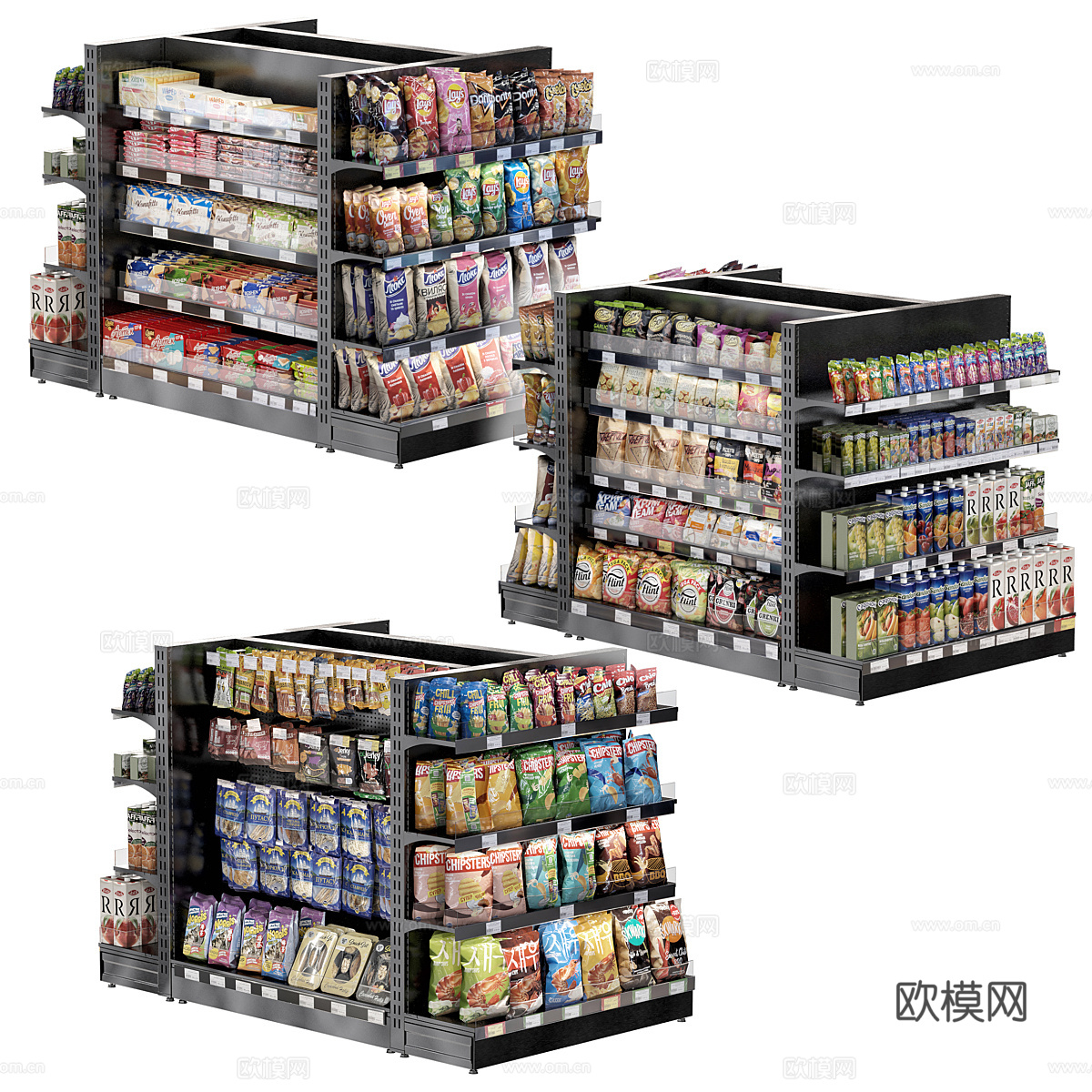 商品货架 货架3d模型
