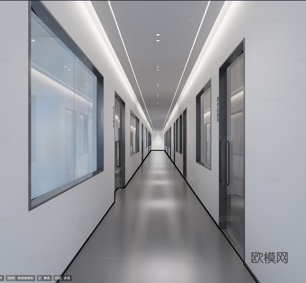 过道  走道  实验室su模型