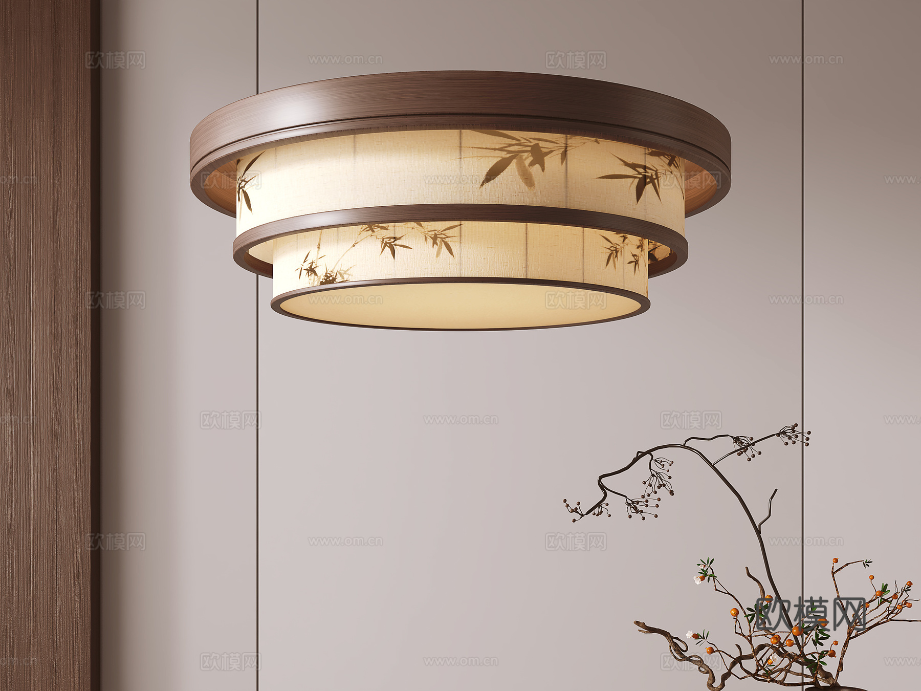 新中式吸顶灯3d模型