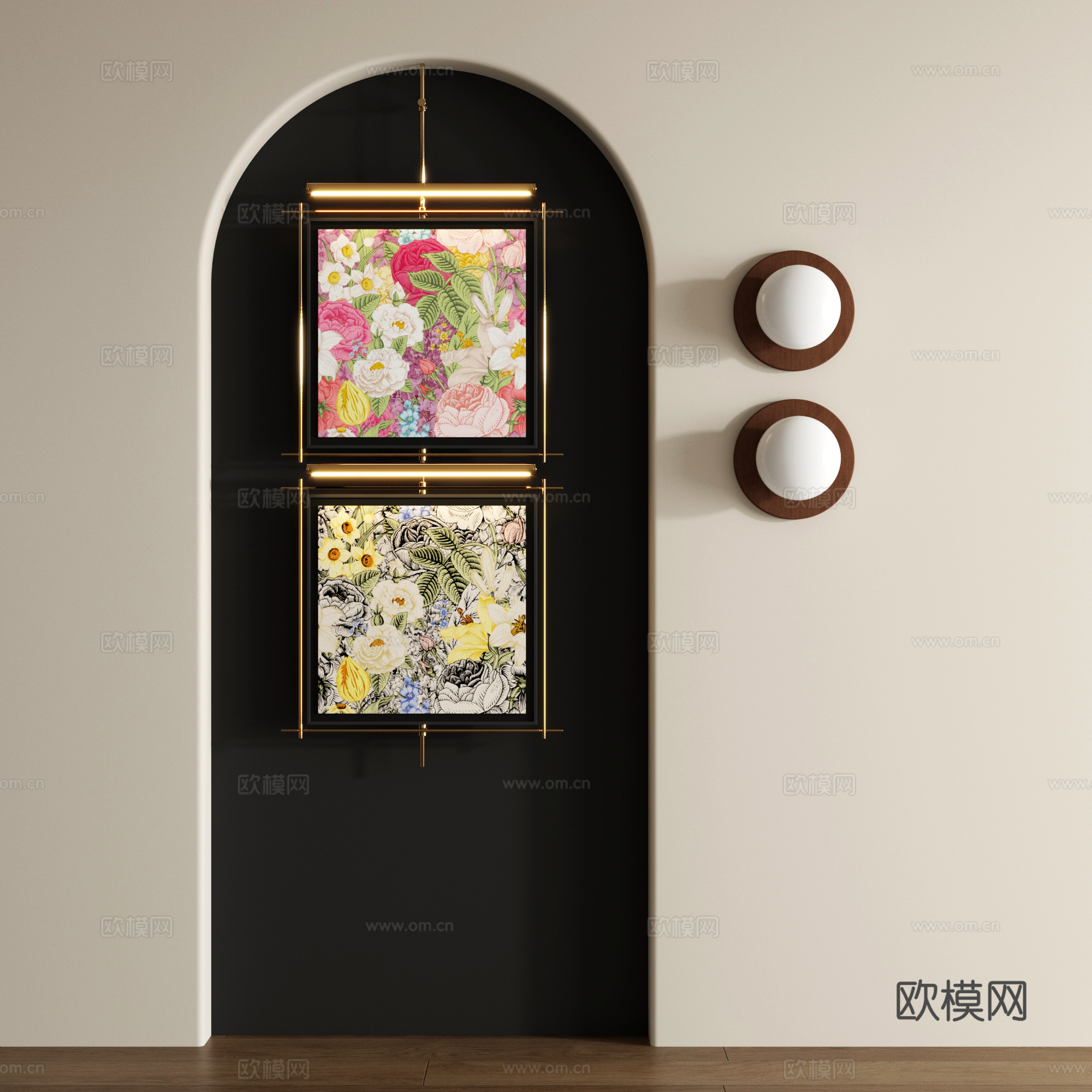 现代装饰画 复古装饰画3d模型