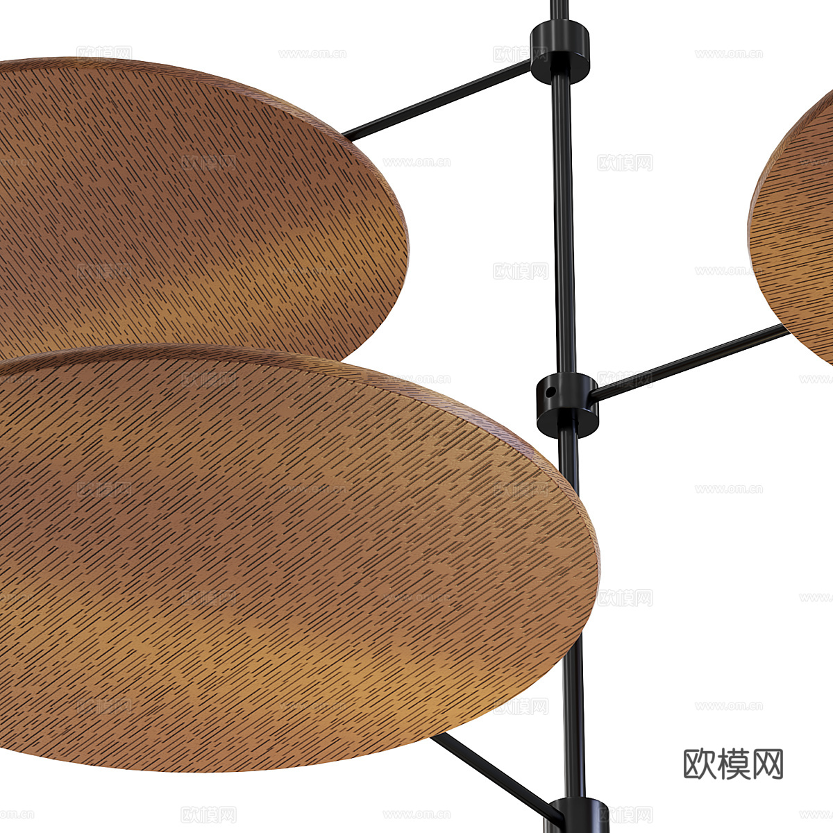 新中式轻奢金属工艺吊灯3d模型