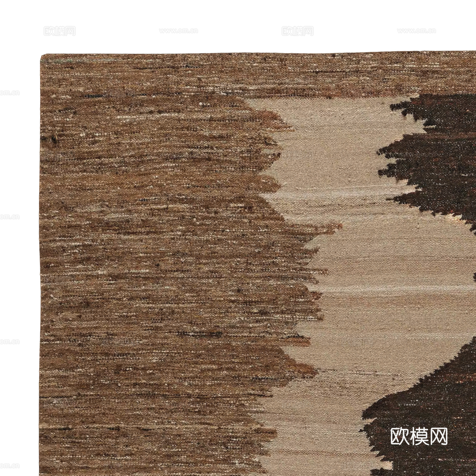 新中式侘寂布艺地毯3d模型