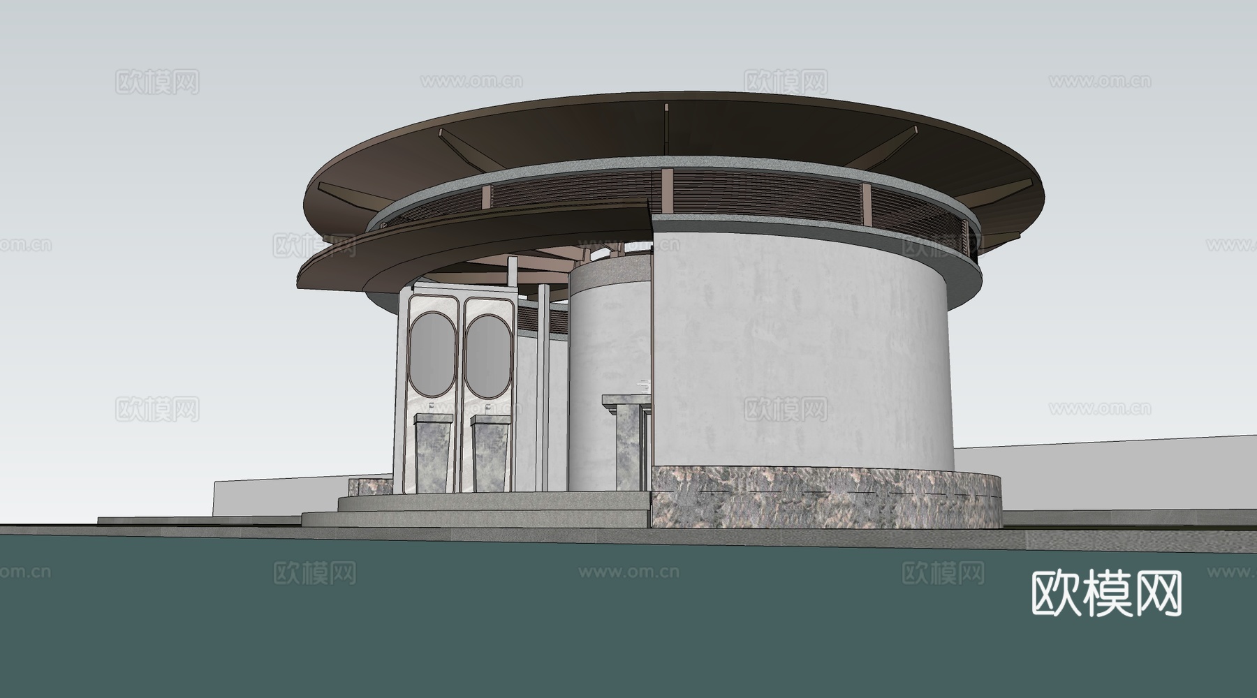 现代公厕建筑 厕所建筑 旅游厕所 公共卫生间su模型