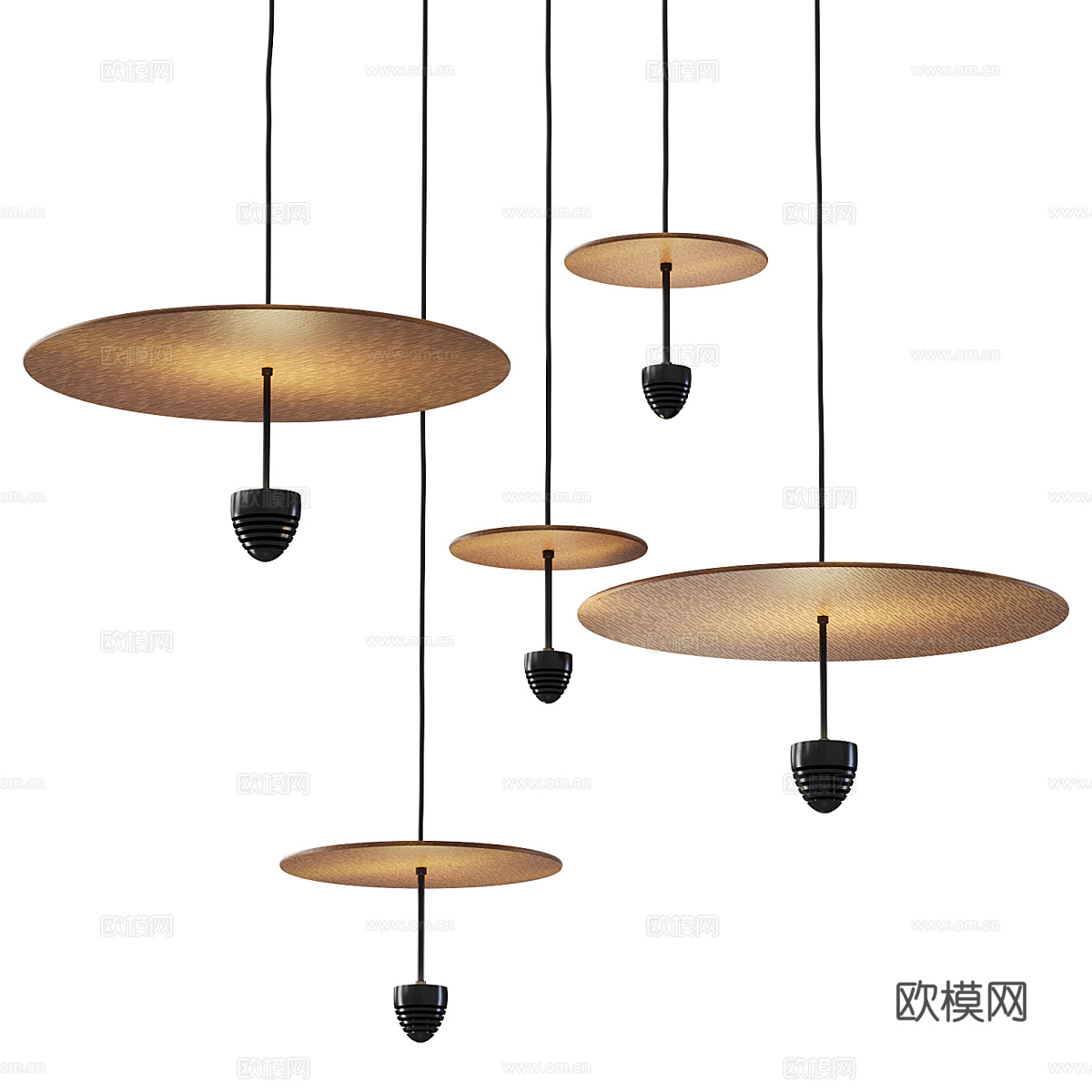 新中式轻奢金属工艺吊灯3d模型