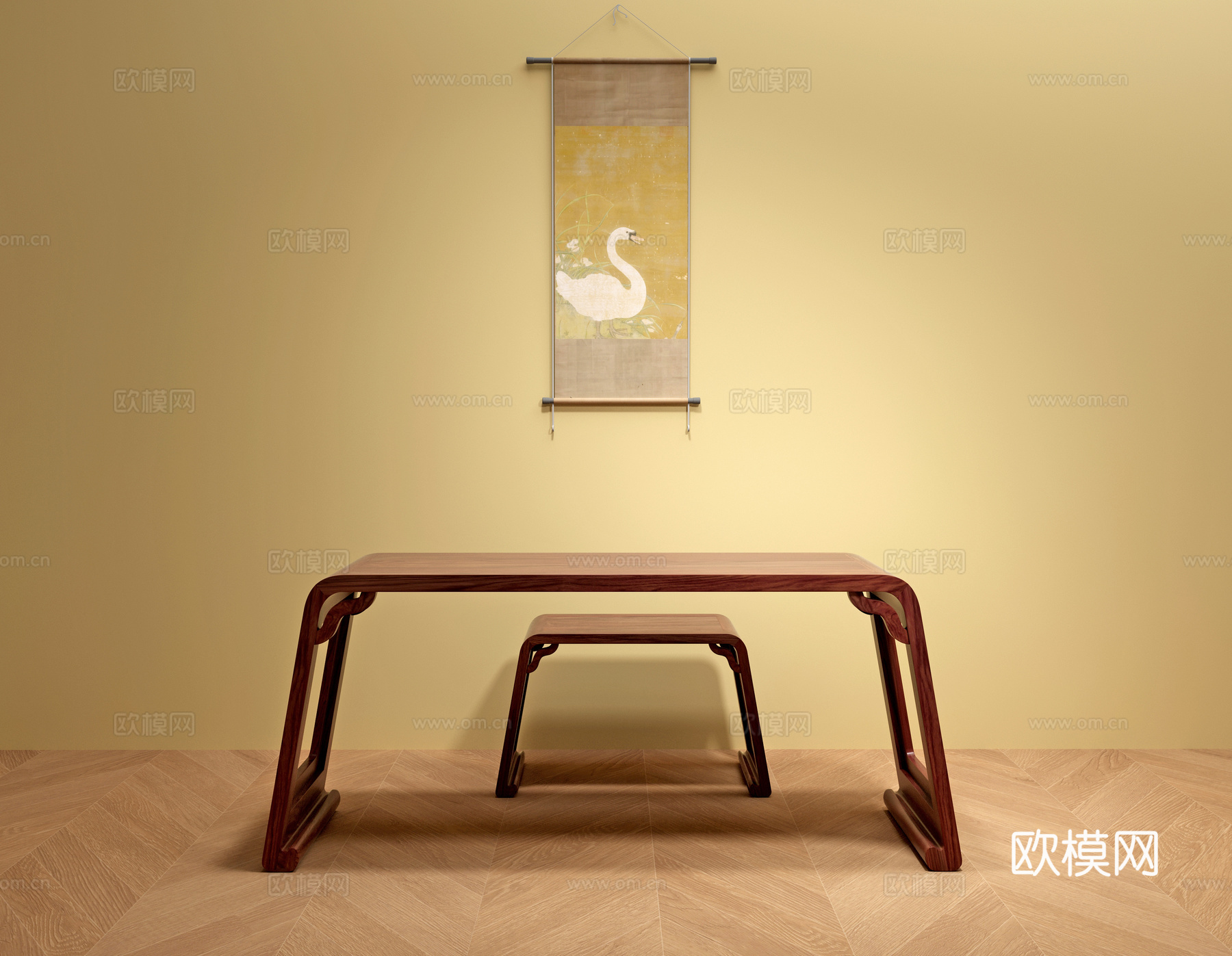 明式经典琴桌3d模型