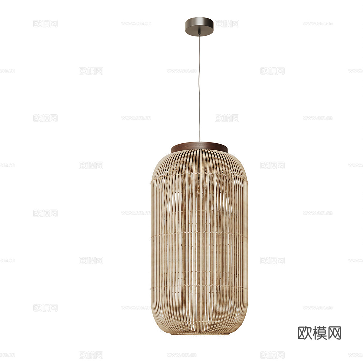 新中式茶几藤编装饰吊灯3d模型