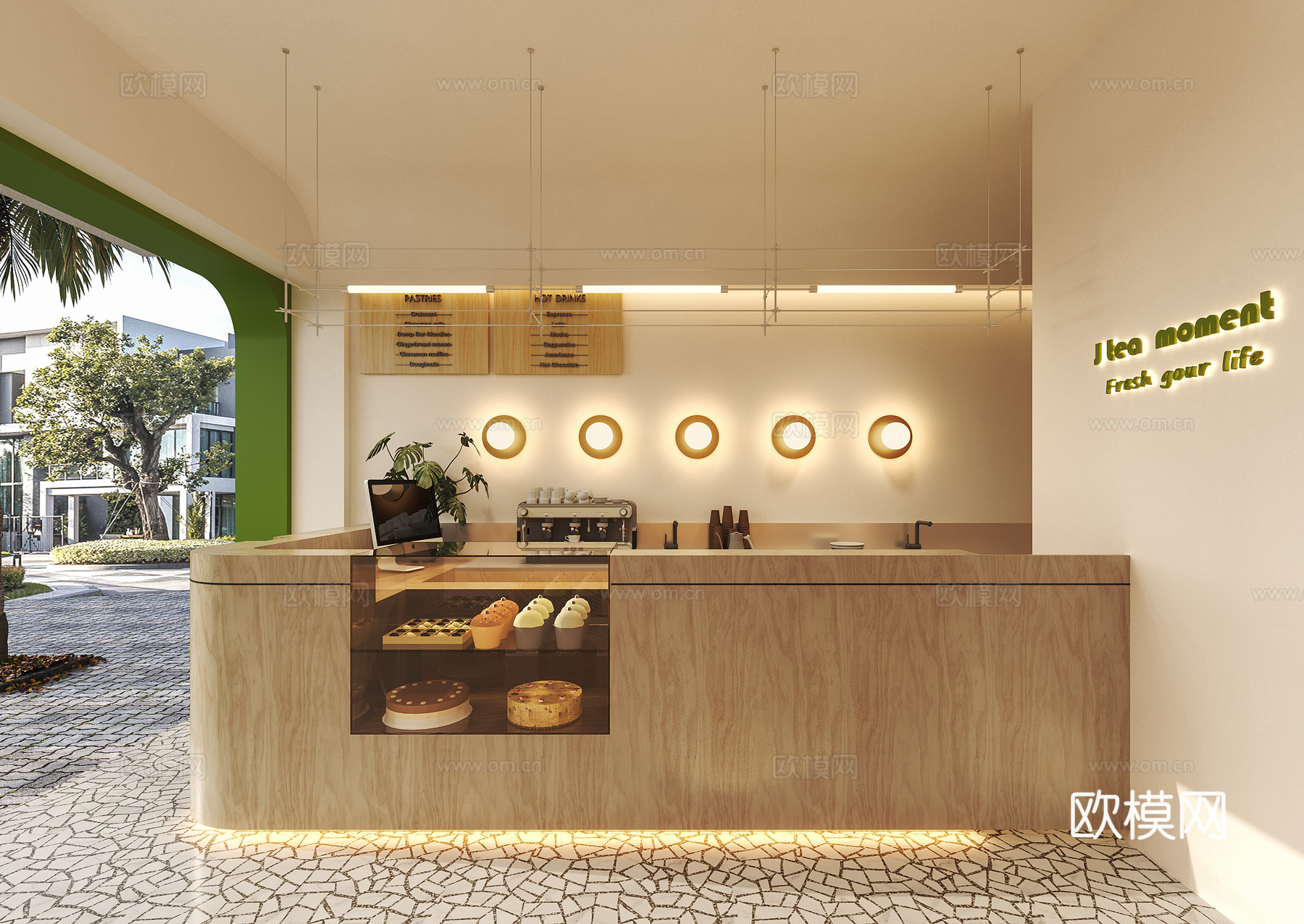 现代奶茶店3d模型