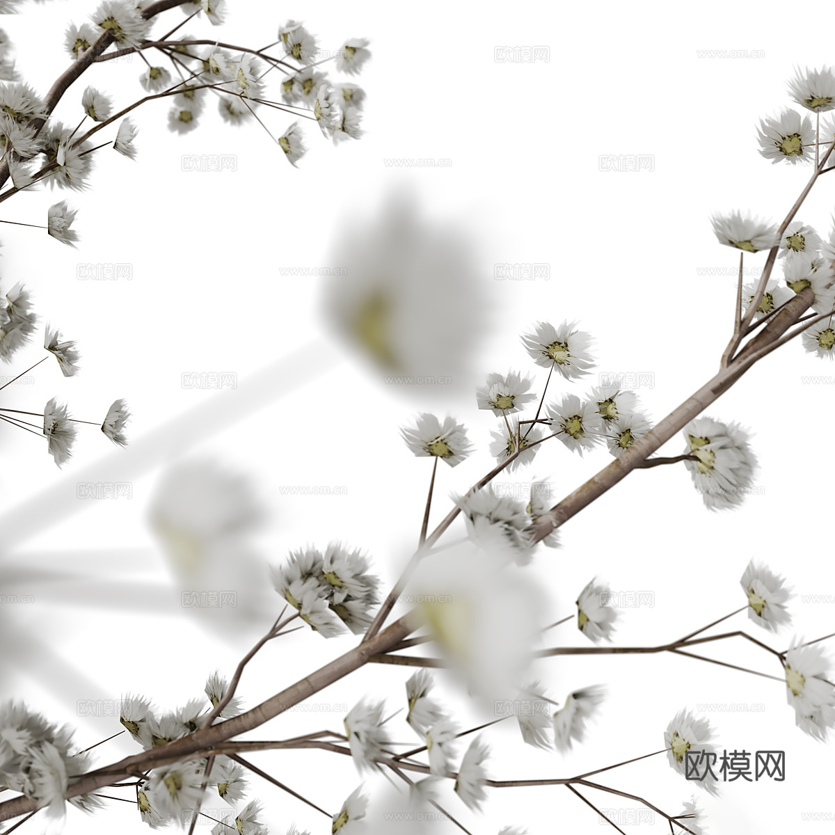 现代玻璃花瓶花艺3d模型