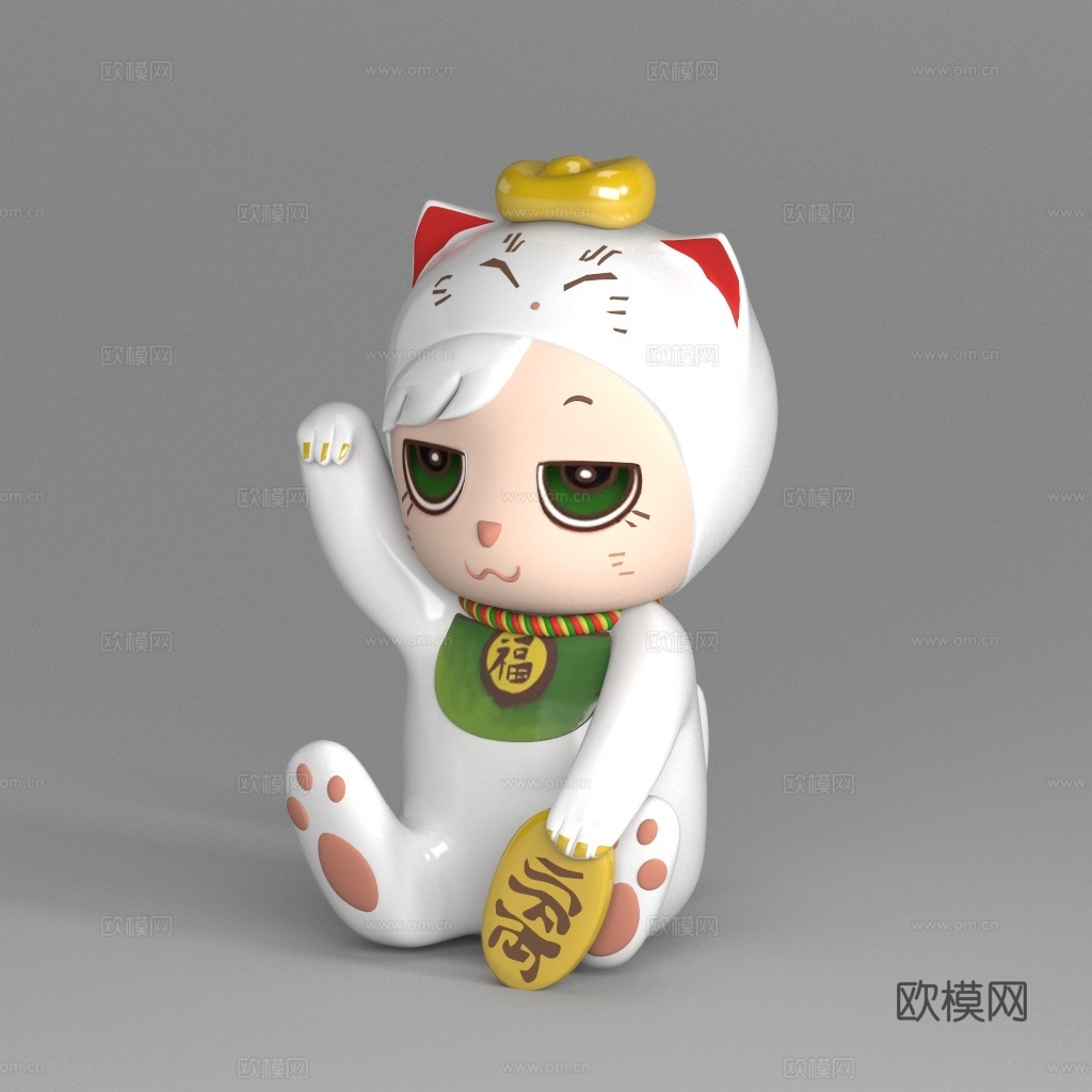 可爱招财猫 猫咪摆件 猫咪雕塑 雕塑摆件  玩具3d模型3d模型