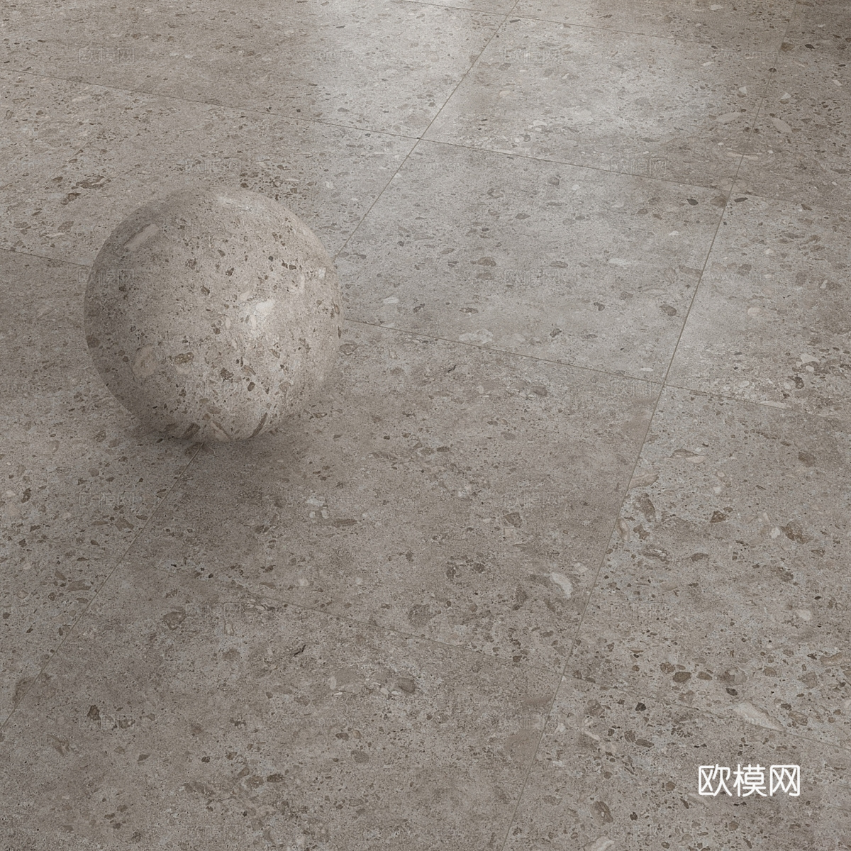 现代茶几水磨石 瓷砖 PU石材3d模型