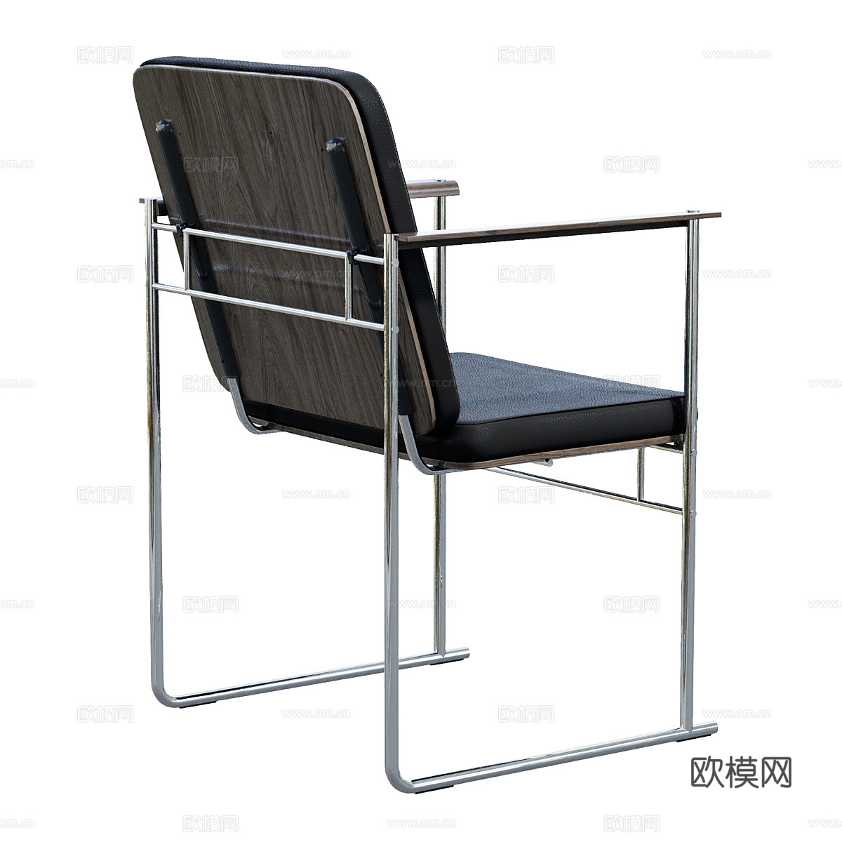 现代意式极简皮革办公椅3d模型
