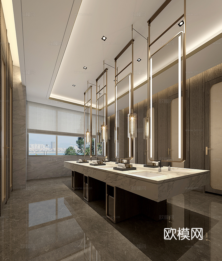 酒店女卫生间3d模型