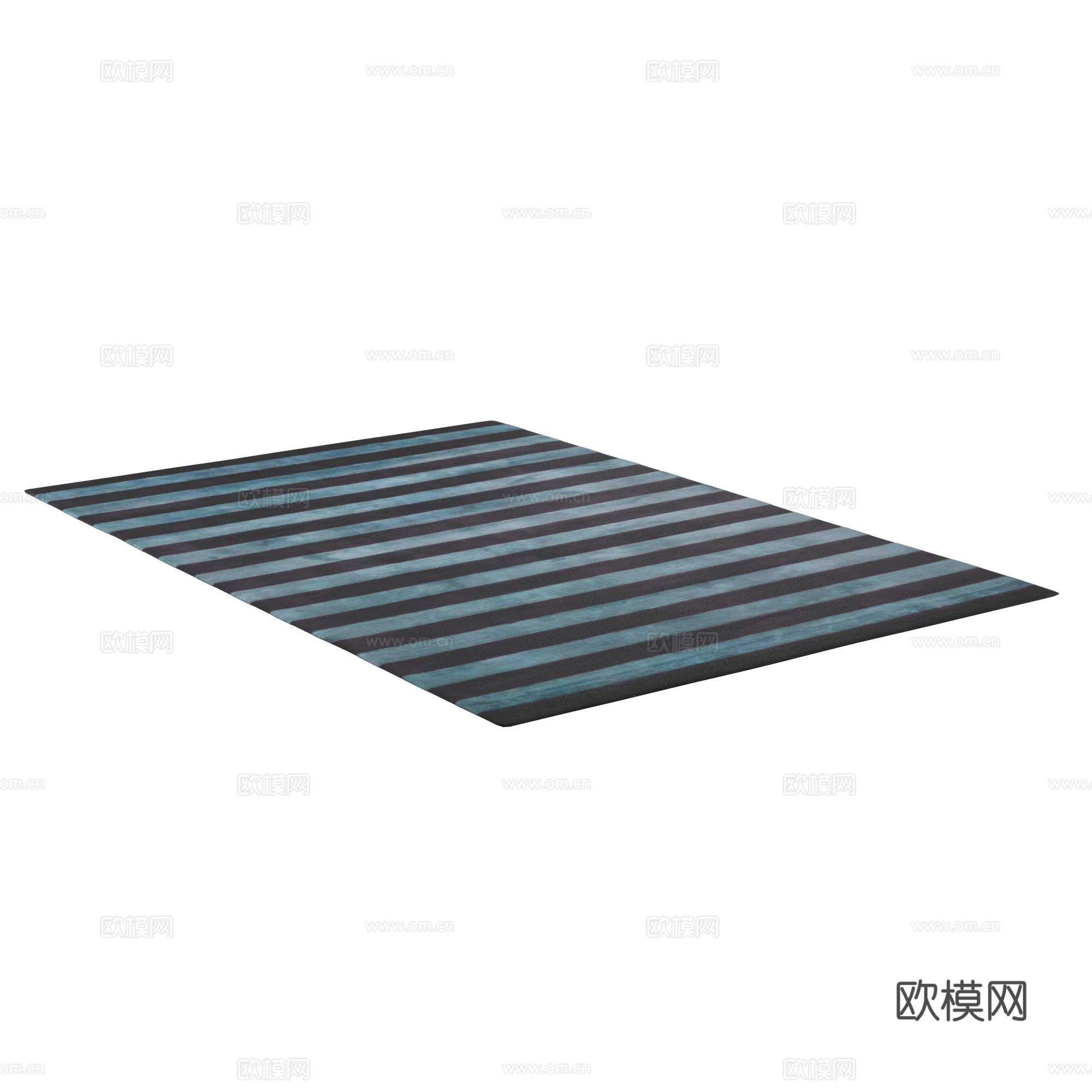 现代布艺条纹地毯3d模型
