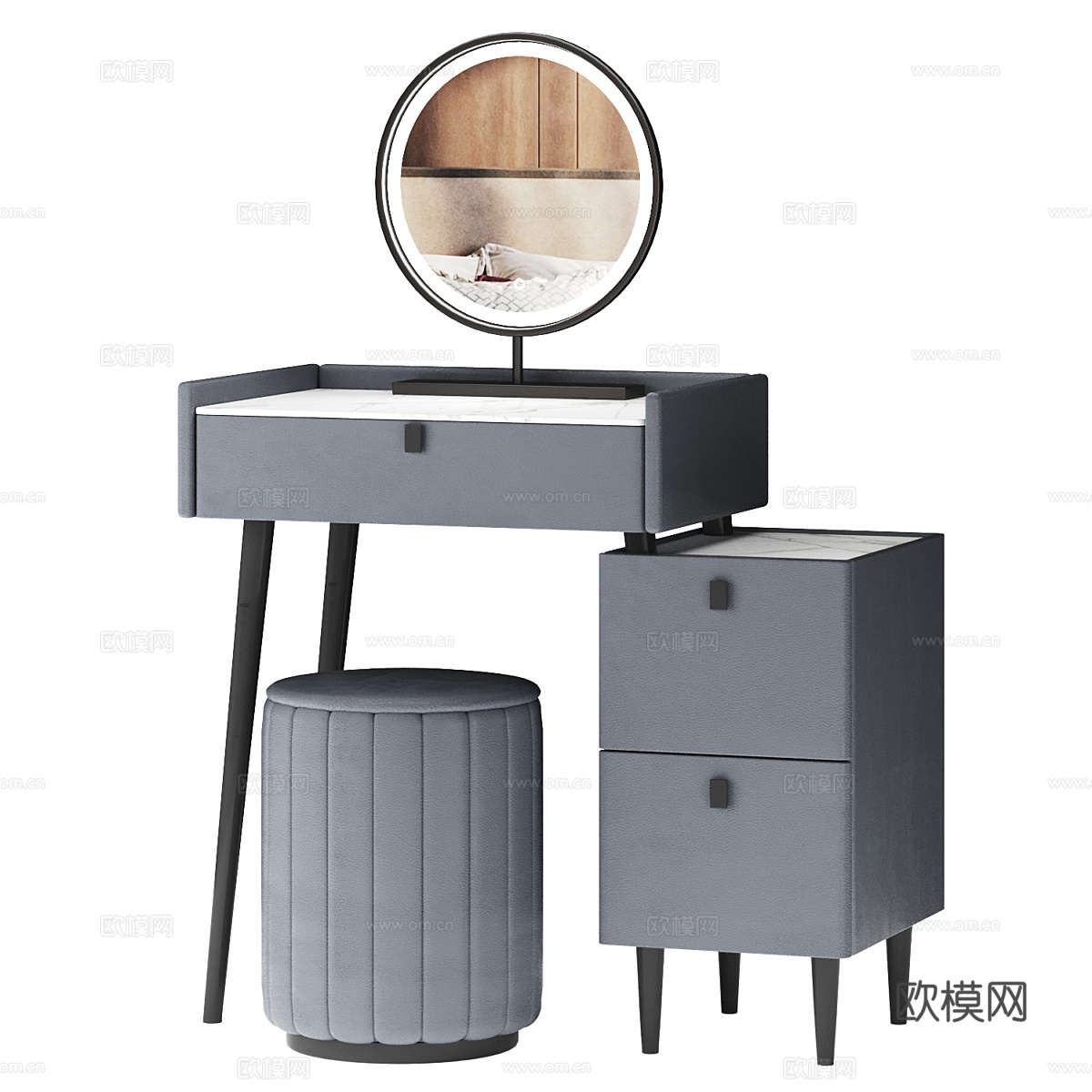 现代意式轻奢梳妆台3d模型