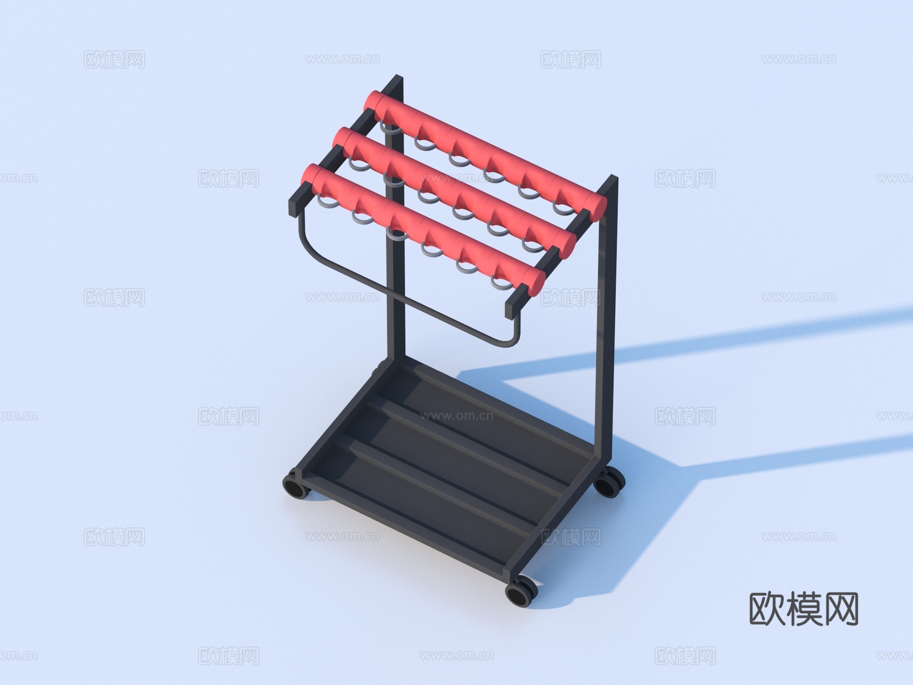 置物架 手推 可移动3d模型