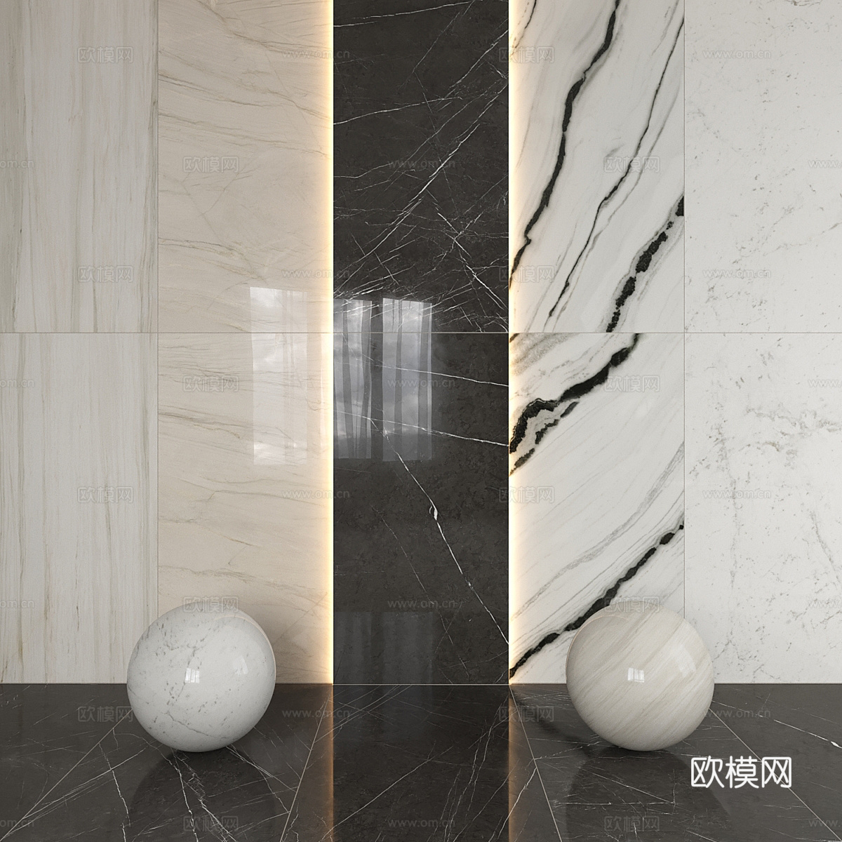 现代意式轻奢瓷砖 大理石 岩板3d模型