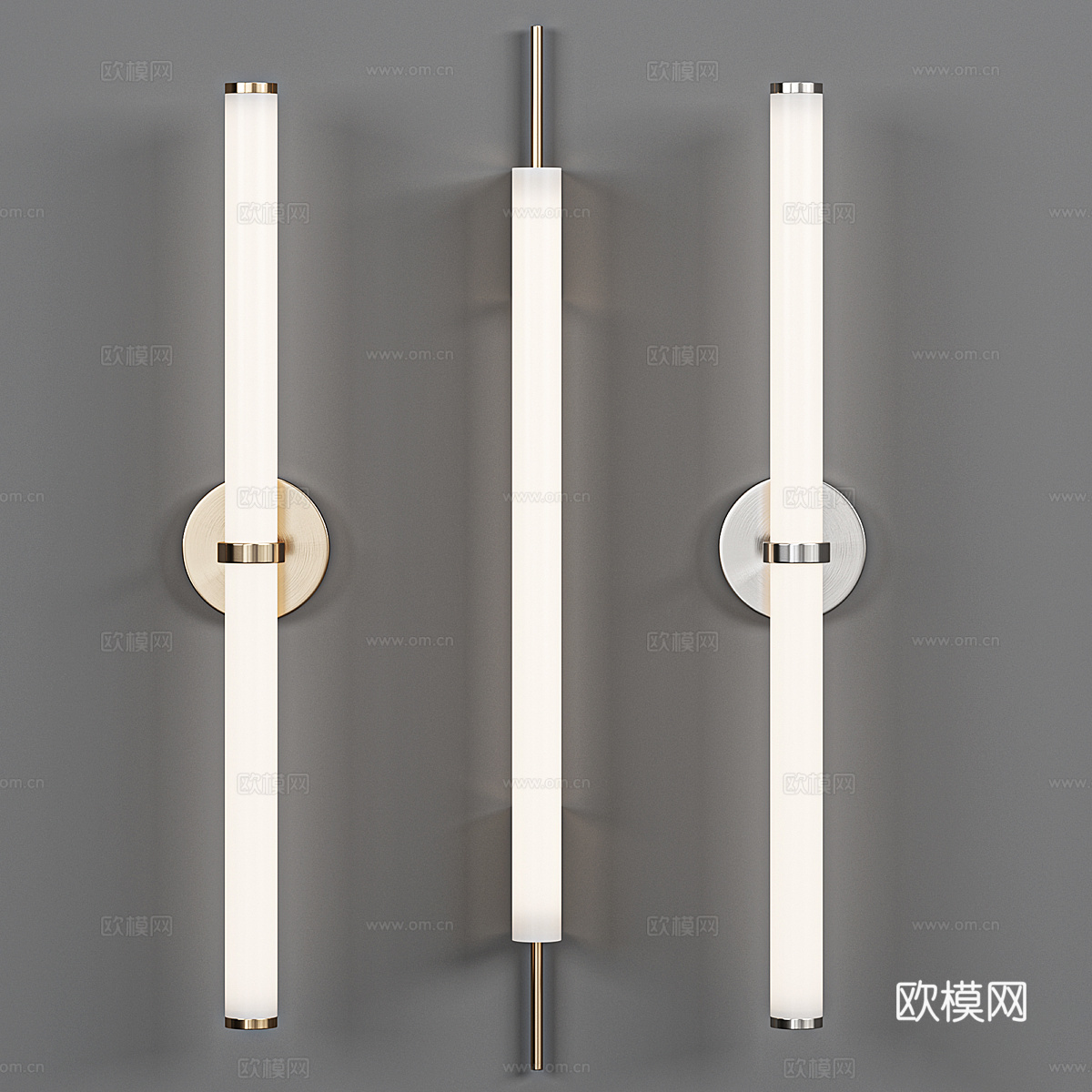 现代轻奢金属玻璃装饰壁灯3d模型