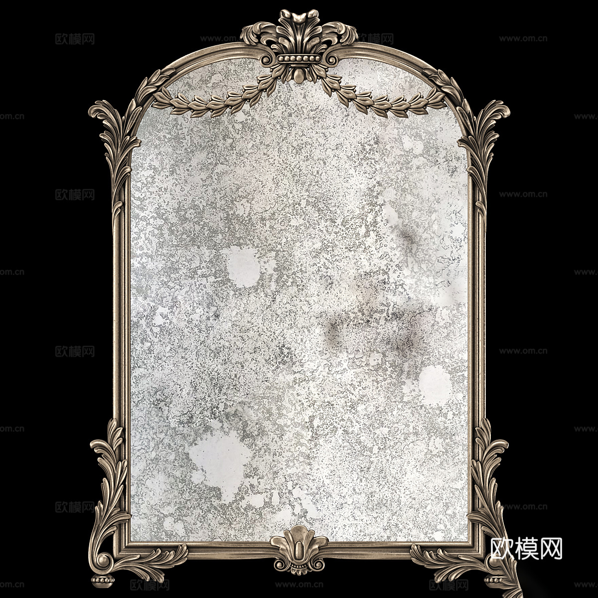 法式路易十五带框镜子3d模型