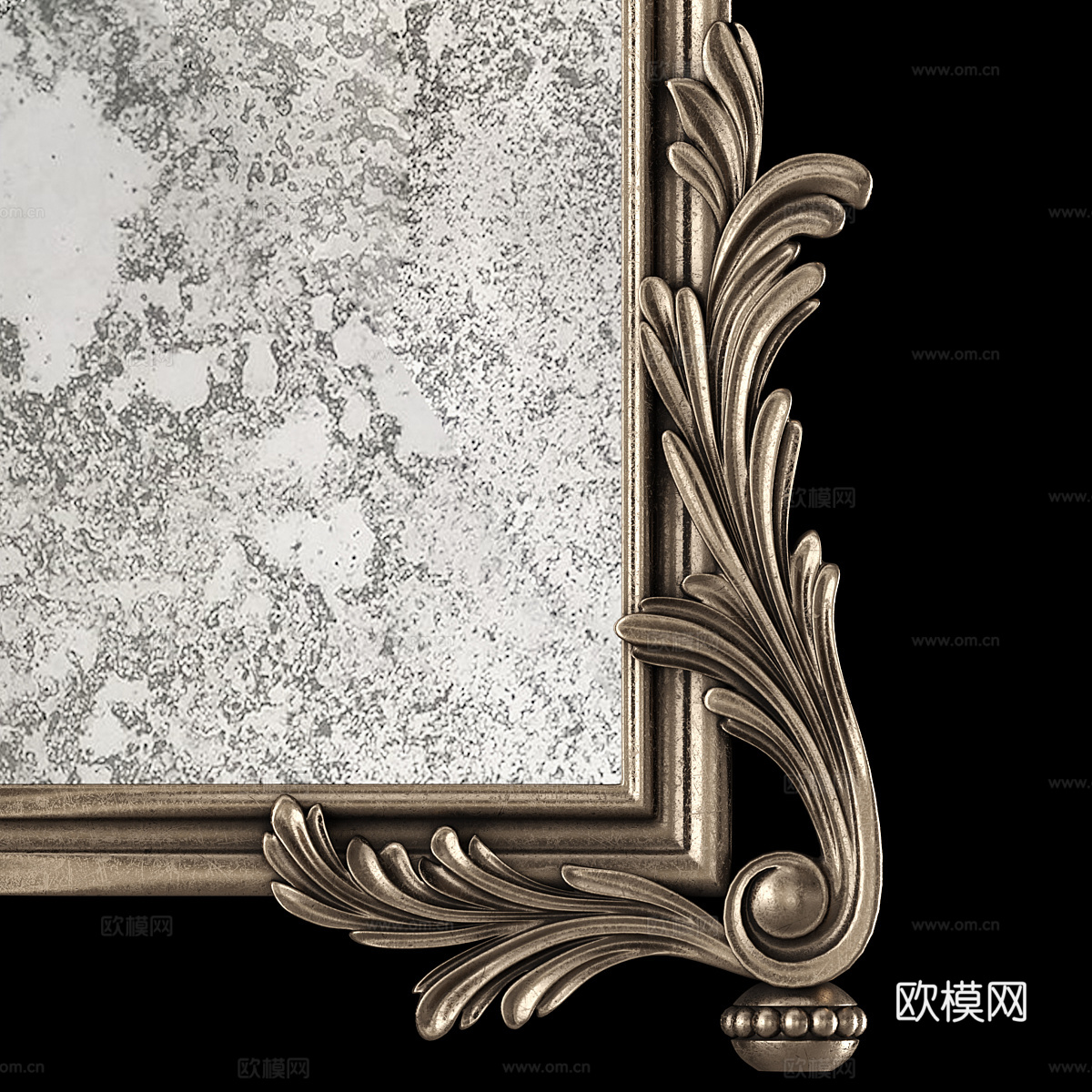 法式路易十五带框镜子3d模型