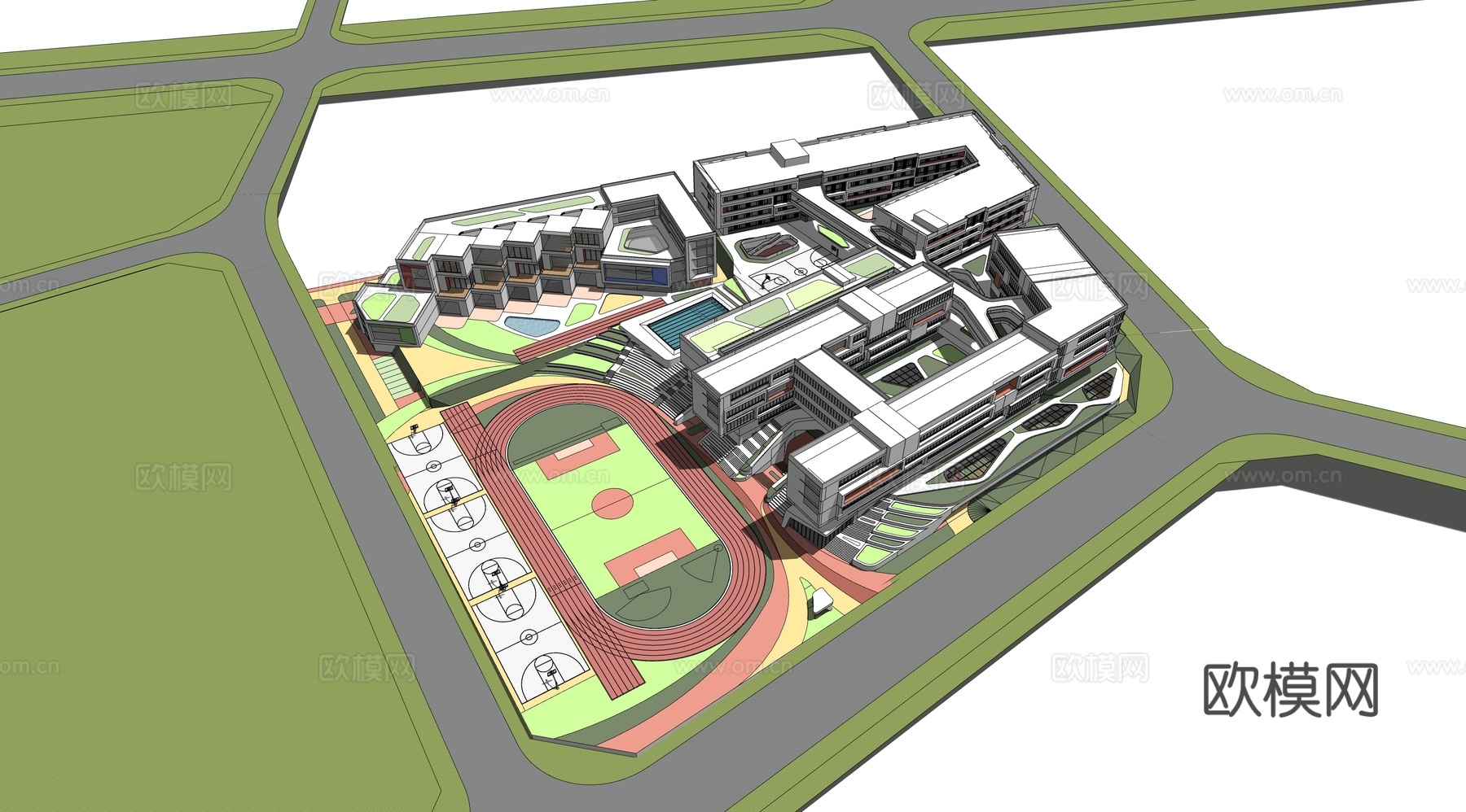 小学建筑su模型