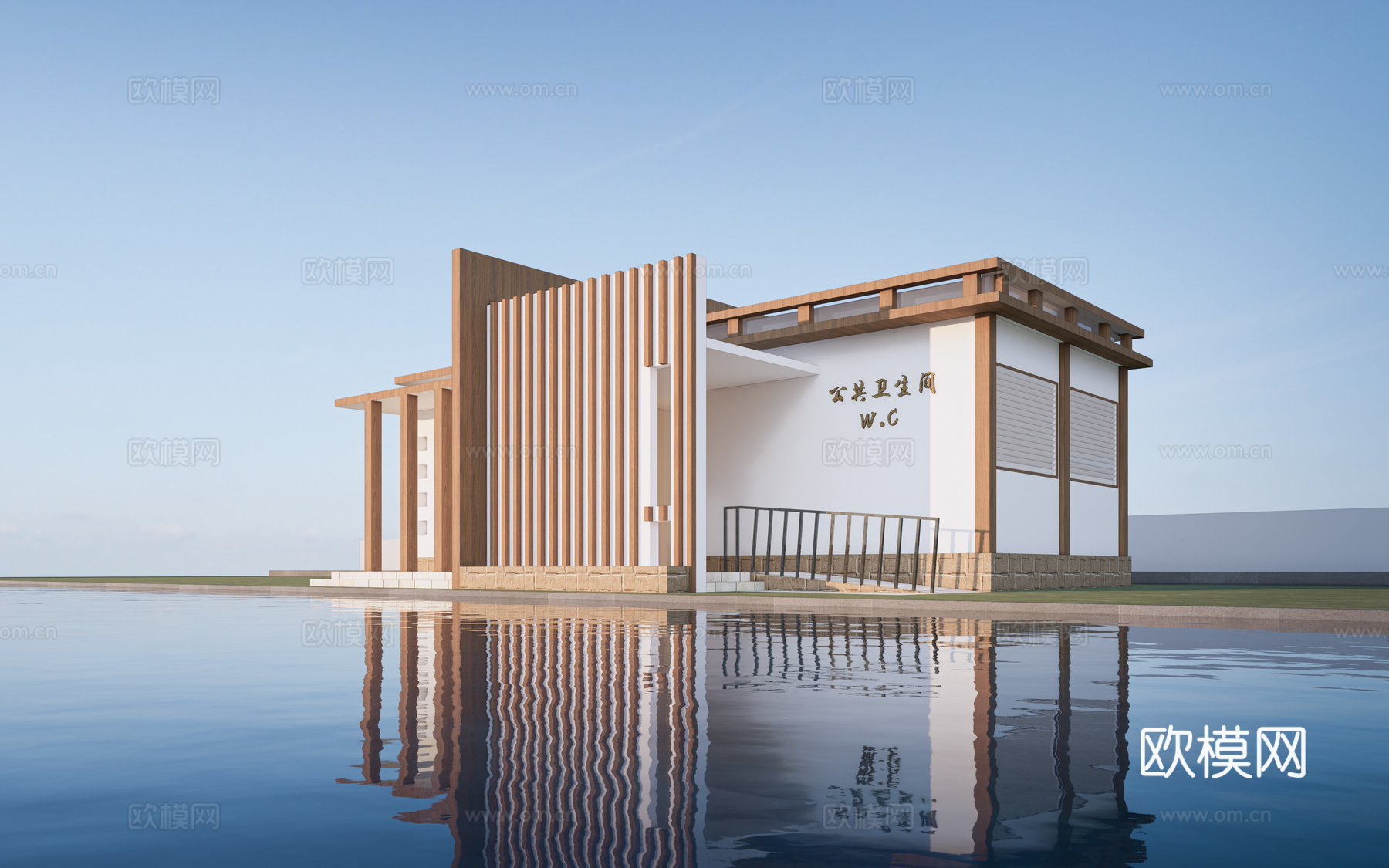 现代公厕建筑 厕所建筑 旅游厕所 公共卫生间su模型