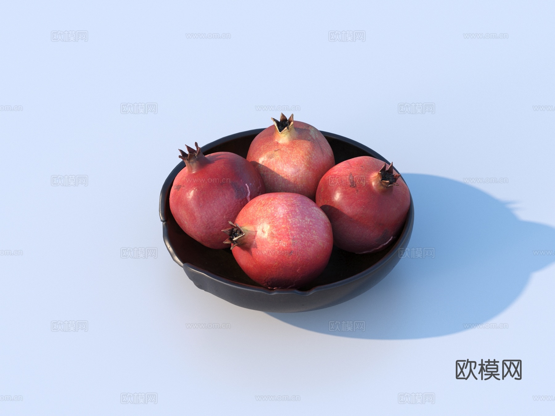 石榴 水果 果盘3d模型