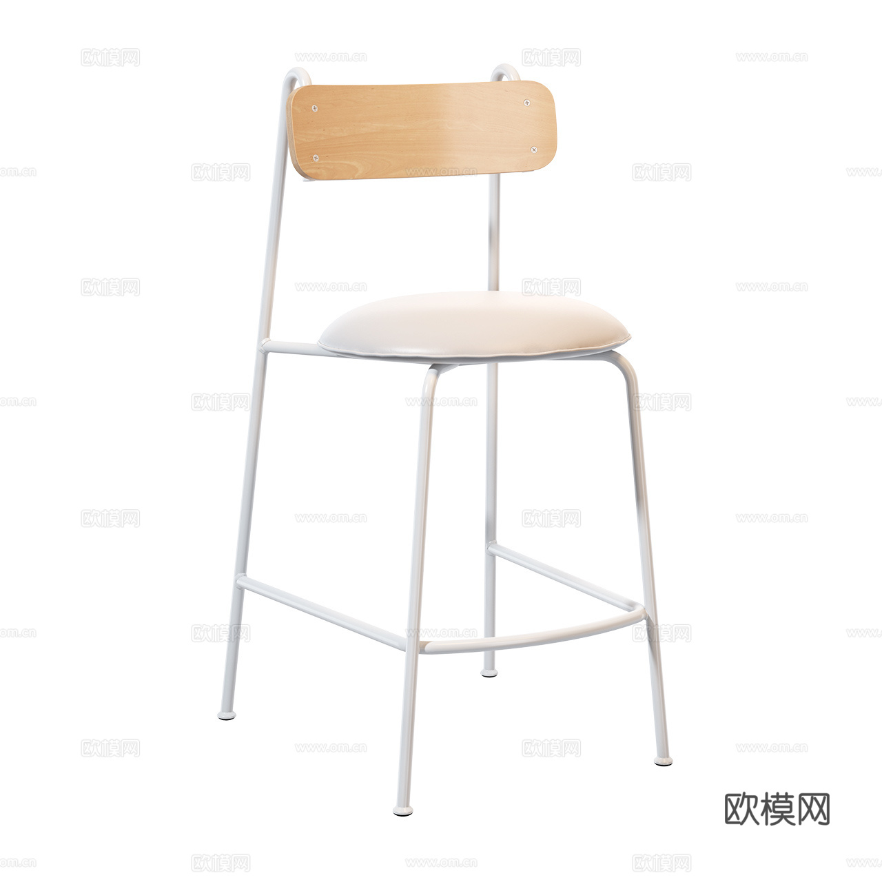 Lena 北欧吧椅 极简吧椅 现代吧椅 皮革吧椅 金属吧椅3d模型