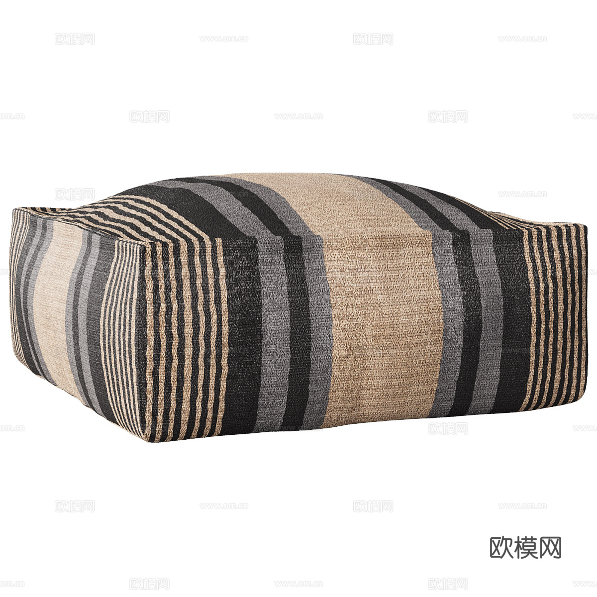 新中式侘寂布艺沙发凳 脚踏3d模型