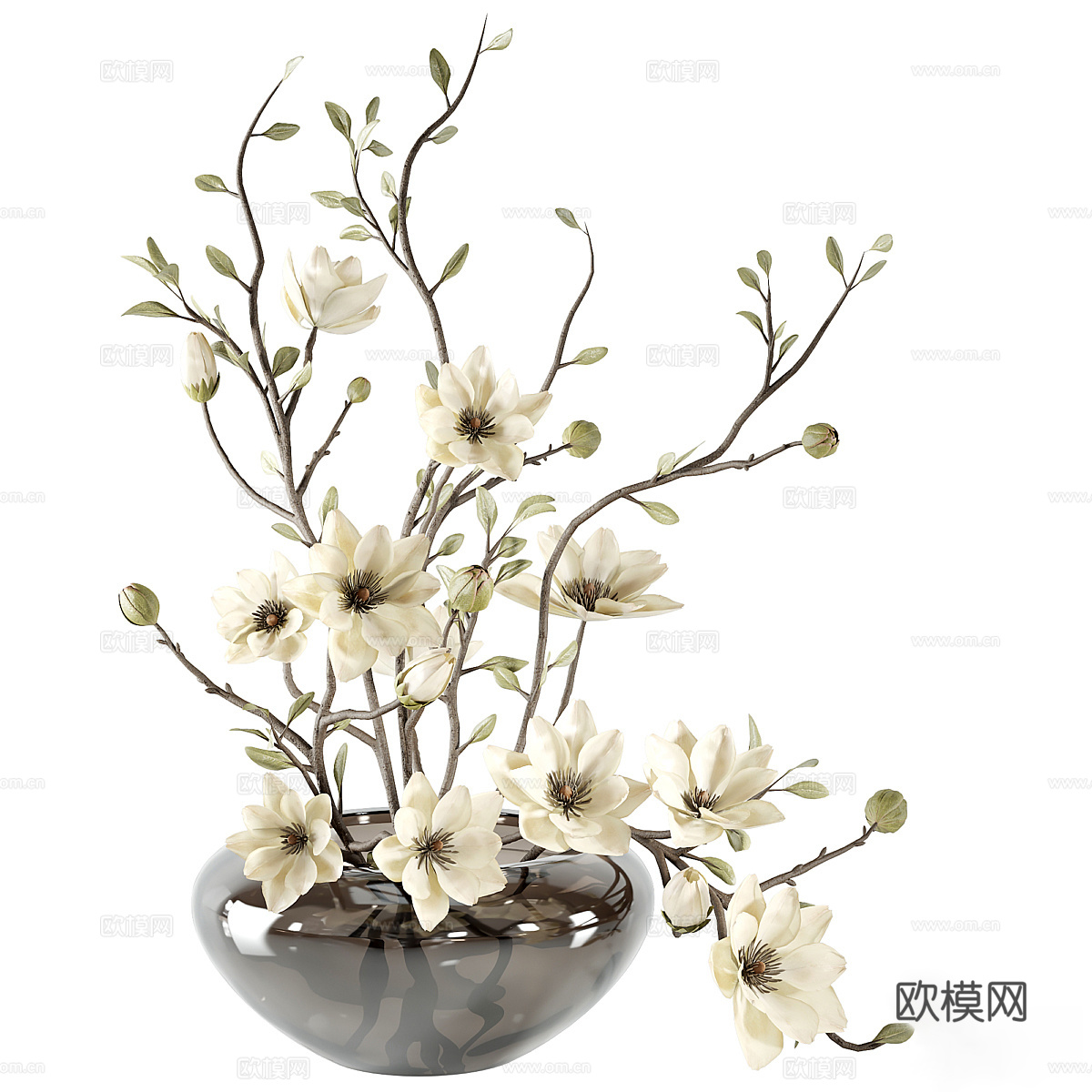 花瓶花卉3d模型