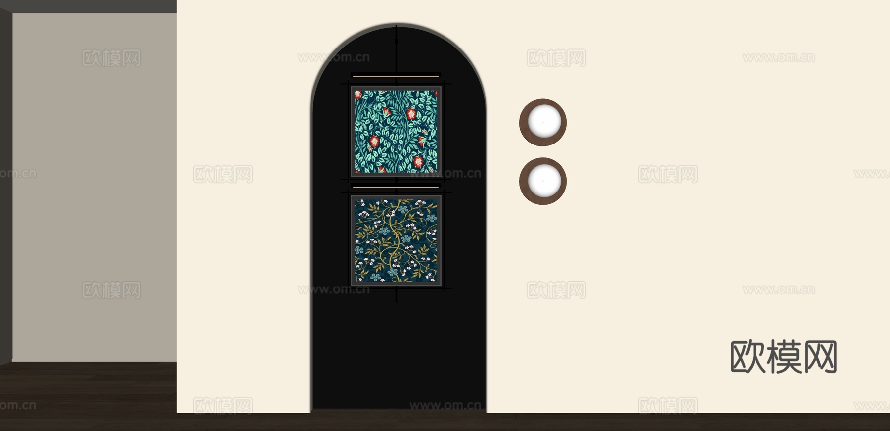 现代装饰画 复古装饰画su模型