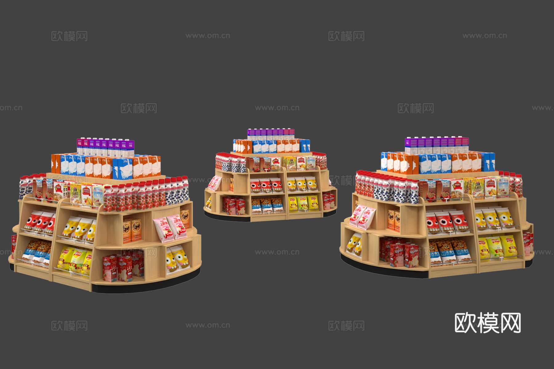 展柜货架 展示堆头 散装堆头 堆头 促销展架 促销堆头 超市3d模型