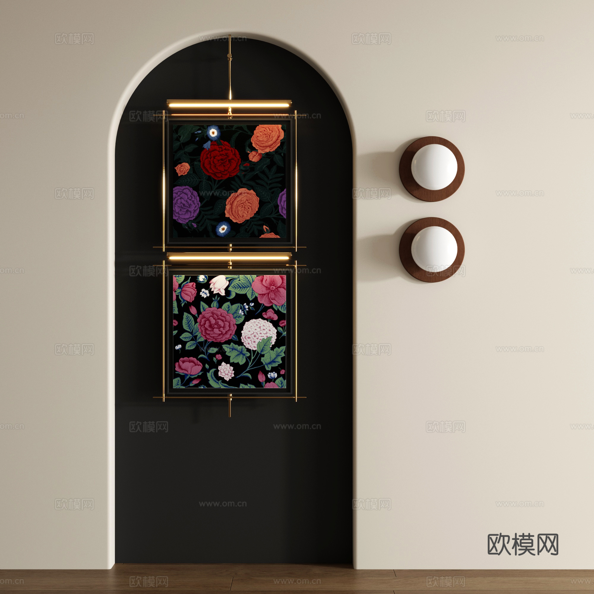 现代装饰画 复古装饰画3d模型