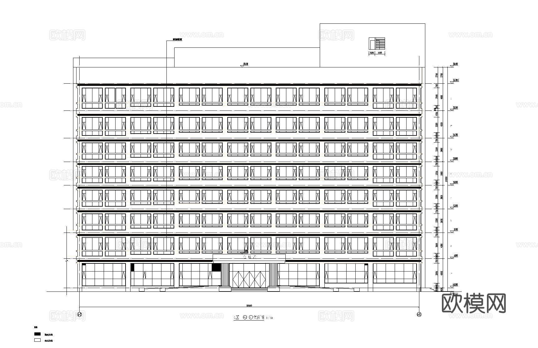 现代医院 住院部建筑 施工图 cad 平立剖cad施工图
