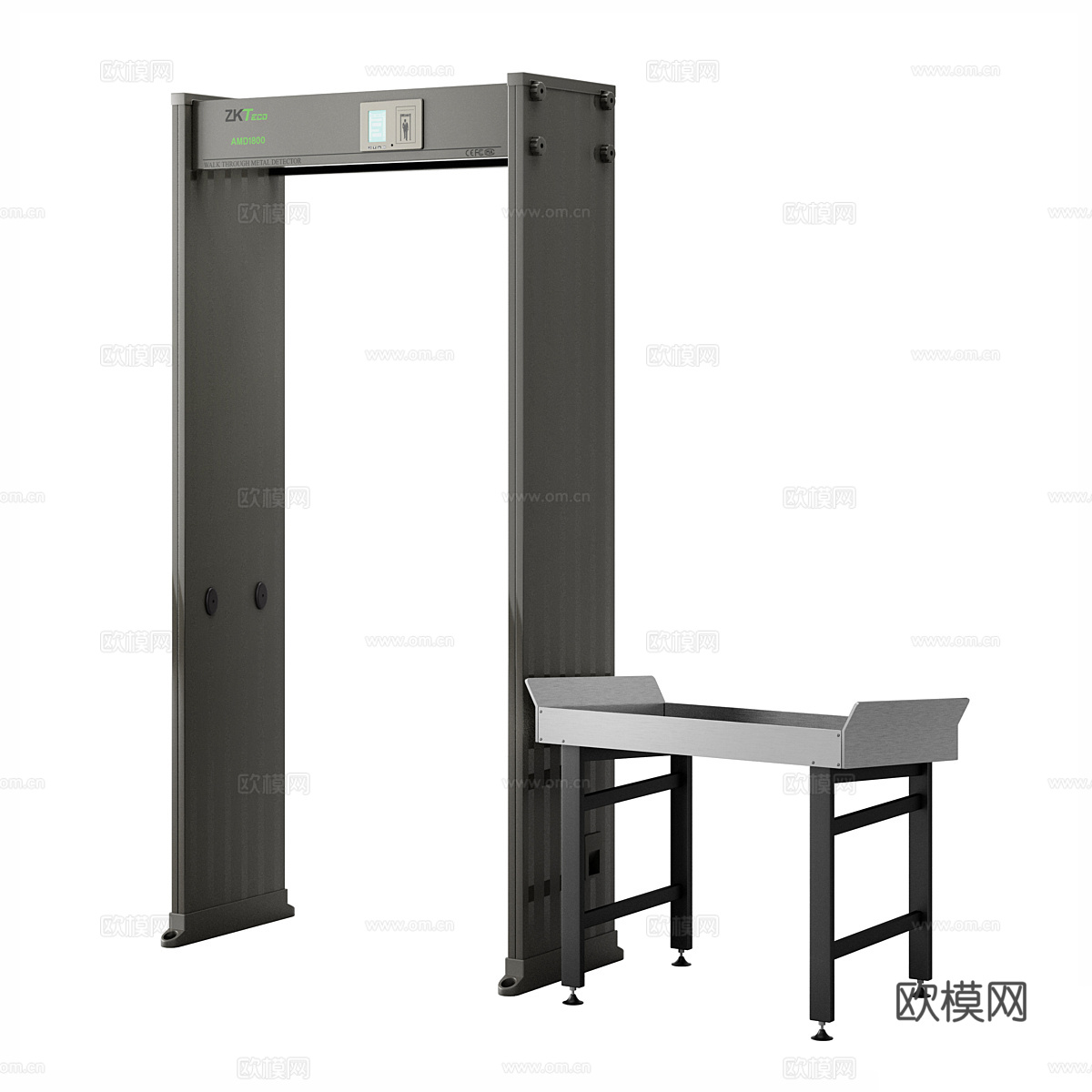 现代步入式金属检测机 安检3d模型